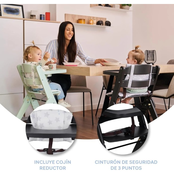MS Innovaciones Chaise haute évolutive en bois de 6 à 10ans -