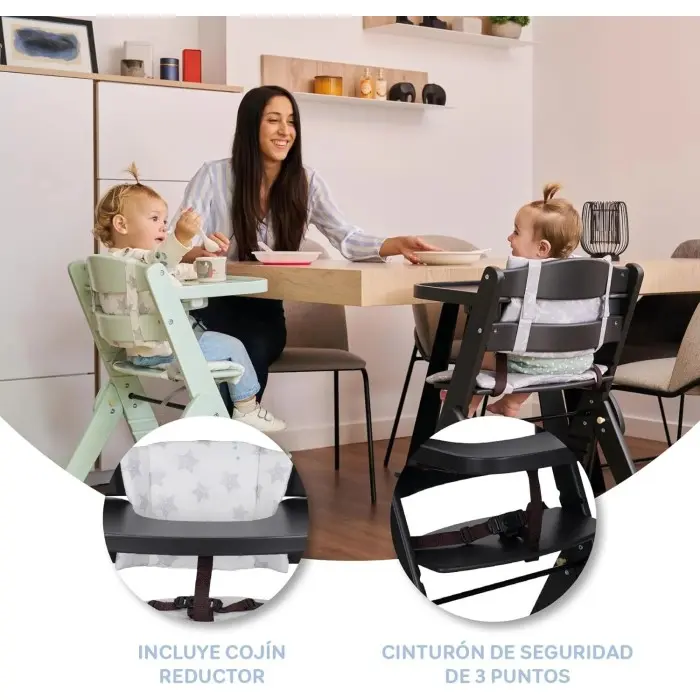 MS Innovaciones Chaise haute évolutive en bois de 6 à 10ans -