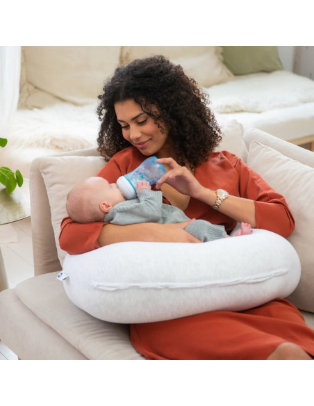 Doomoo Coussin de Grossesse et d'allaitement Buddy Chiné White dans Coussin d'allaitement chez Baby And Mom Maroc