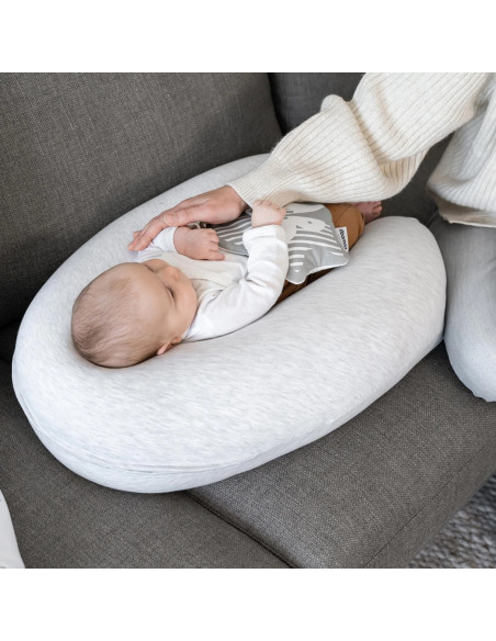 Doomoo Coussin de Grossesse et d'allaitement Buddy Chiné White dans Coussin d'allaitement chez Baby And Mom Maroc