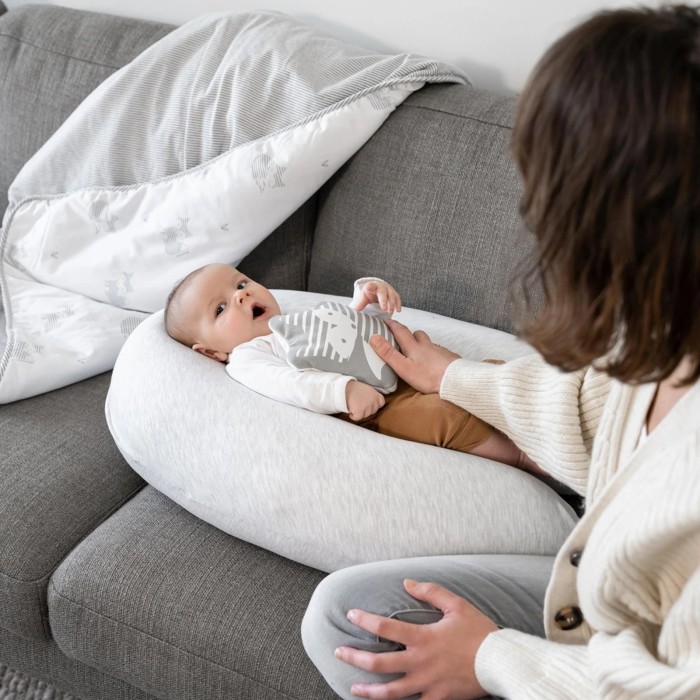 Doomoo Coussin de Grossesse et d'allaitement Buddy Chiné White