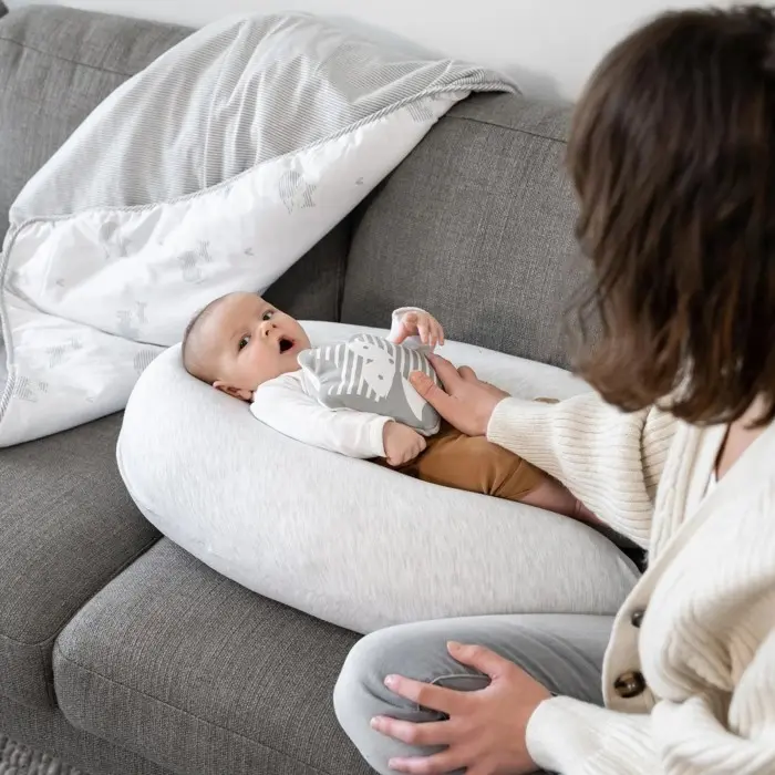 Doomoo Coussin de Grossesse et d'allaitement Buddy Chiné White