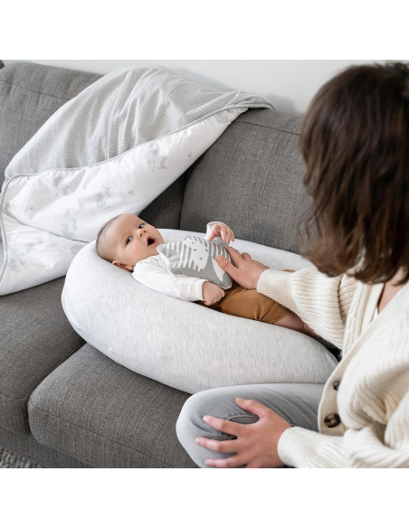 Doomoo Coussin de Grossesse et d'allaitement Buddy Chiné White dans Coussin d'allaitement chez Baby And Mom Maroc