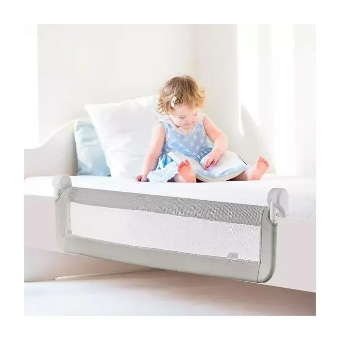 Barrière de Lit 180° Pliable 120 x 48,50 cm - Blanc Univers