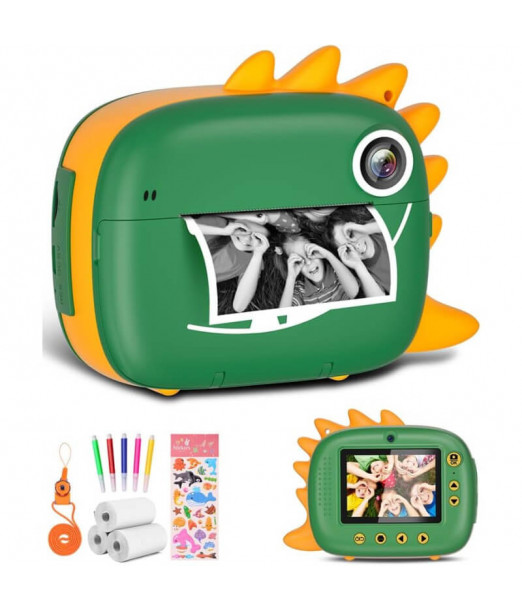 Appareil Photo Print Cam - Dinosaure Vert Jeux éducatifs - 