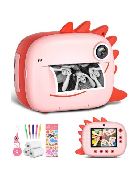 Appareil Photo Print Cam - Dinosaure Rose Jeux éducatifs - 