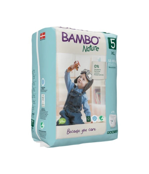 Couches Bambo Nature Culotte d'apprentissage Taille 5 (12-18kg), Couches bébé - Puériculture Maroc