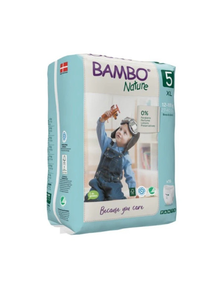 Bambo Nature Couches Culottes d'apprentissage Taille 5 (12-18kg) 19 unités dans Sac isotherme chez Baby And Mom Maroc