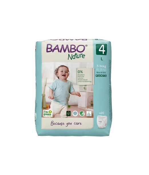 Couches Bambo Nature Culotte d'apprentissage Taille 4 (7-14kg), Couches bébé - Puériculture Maroc