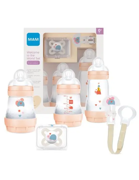 MAM gift set "Welcome to the world" pack of baby bottles & accessories - Orange