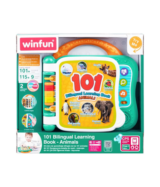 Winfun Livre d'apprentissage bilingue "101 Animaux" 18m+ 0 - 3