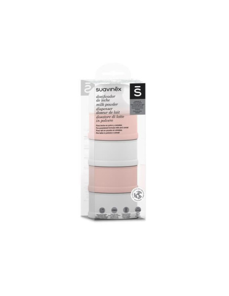 Suavinex Doseur de Lait 4 Compartiments - Rose Vaisselle bébé 