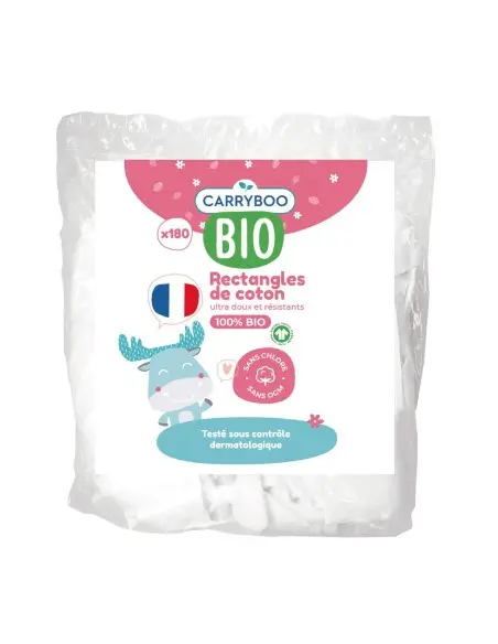 Carryboo rectangular organic cotton pads x180