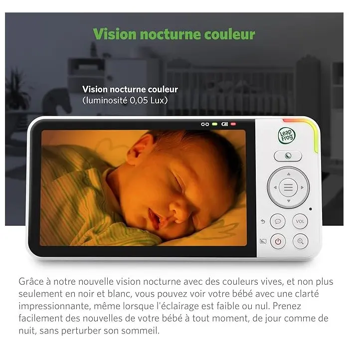Babyphone Vidéo avec Wifi LCD HD 5" 720p Panoramique