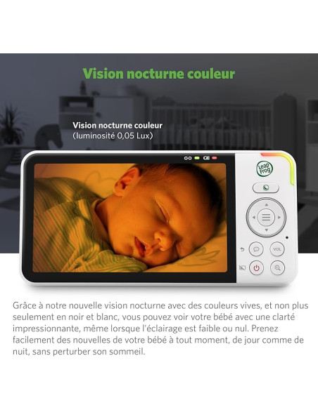 Babyphone Vidéo avec Wifi LCD HD 5" 720p Panoramique
