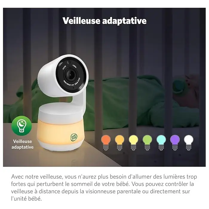 Babyphone Vidéo avec Wifi LCD HD 5" 720p Panoramique