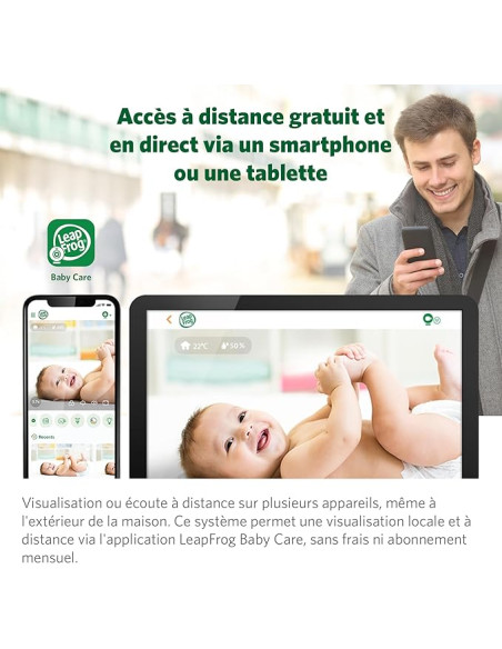 Babyphone Vidéo avec Wifi LCD HD 5" 720p Panoramique