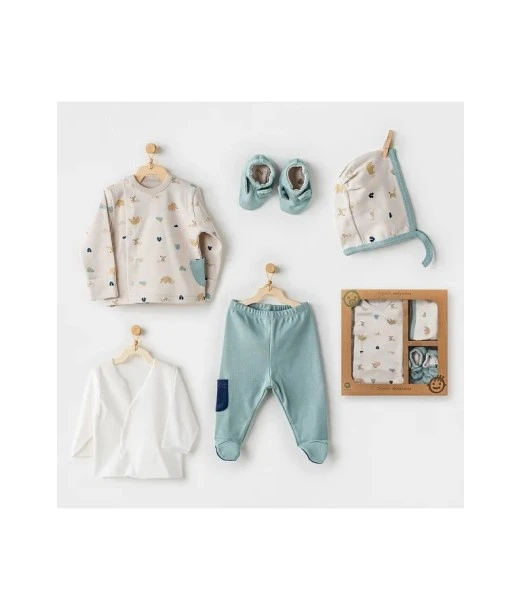 100% Cotton 5-piece newborn gift set - Forest