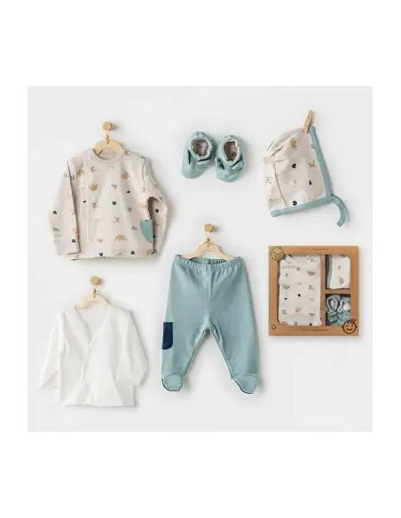 100% Cotton 5-piece newborn gift set - Forest