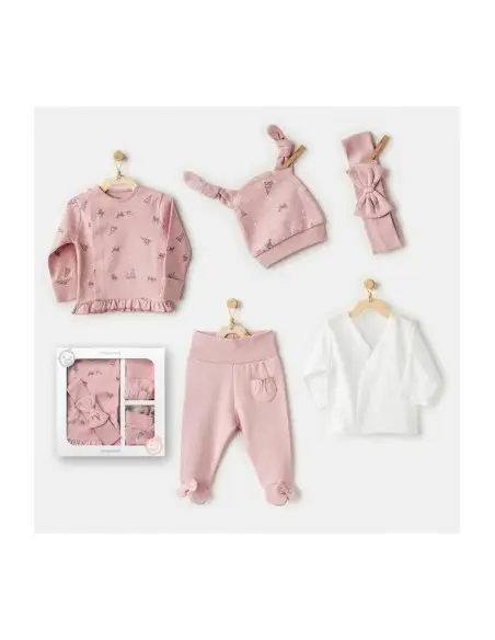 Newborn gift set 100% cotton 5 pieces - Snow