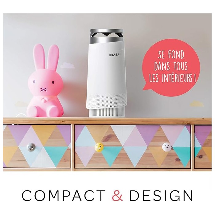 Béaba Purificateur d'Air Silencieux, Écran Tactile et Veilleuse
