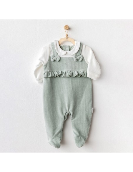 Tenue pour bébé en Velours Chic Couleur Verte | Confort et Élégance pour Bébé 0-3m