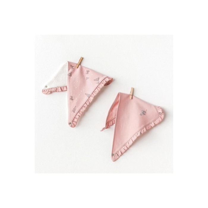 Bavoir pour bébé 100% coton 0m+ Rose Bonnet, Moufles, Chaussons