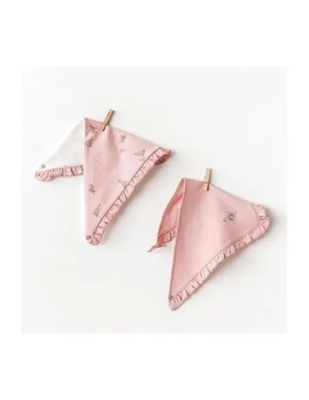 Bavoir pour bébé 100% coton 0m+ Rose Bonnet, Moufles, Chaussons