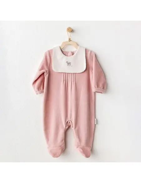 Chic velour sleepsuit pink colour | Comfort and elegance for baby