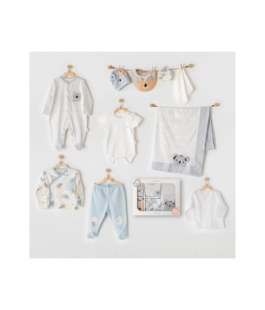 Coffret naissance 100% coton, contient 10 pièces pour