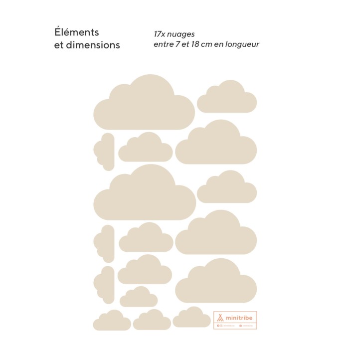 Sticker pour Chambre Bébé et Enfant – Nuage Déco chambre bébé 