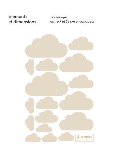 Sticker pour Chambre Bébé et Enfant – Nuage Déco chambre bébé 