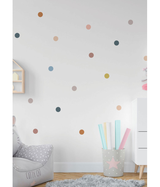 Sticker pour Chambre Bébé et Enfant - Pois Multicolores Déco 2