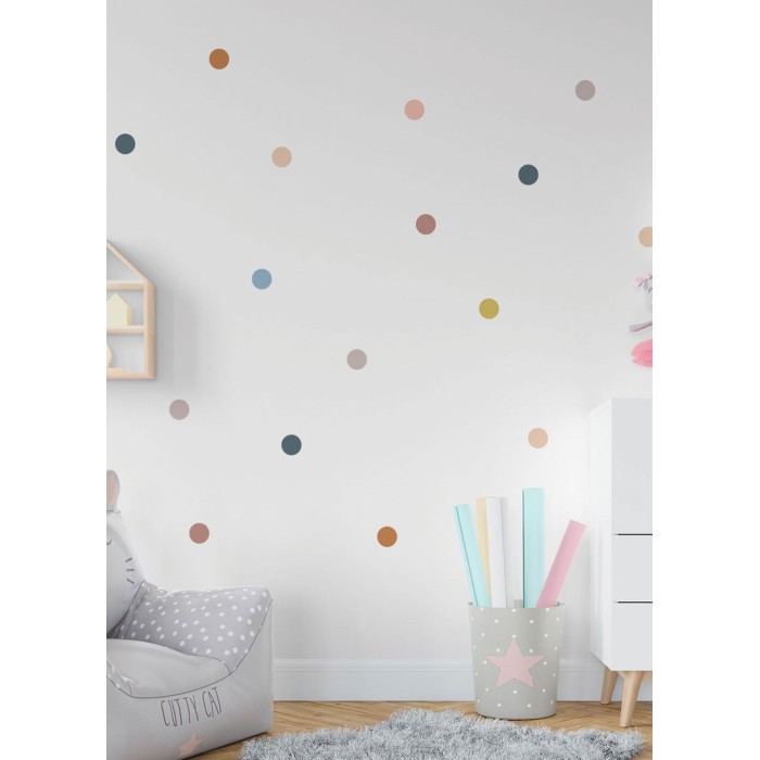 Sticker pour Chambre Bébé et Enfant - Pois Multicolores Déco