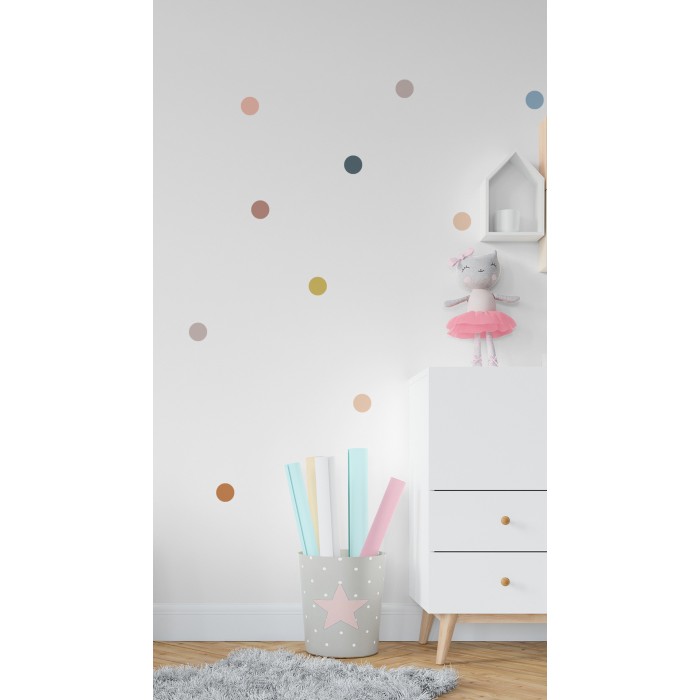 Sticker pour Chambre Bébé et Enfant - Pois Multicolores Déco