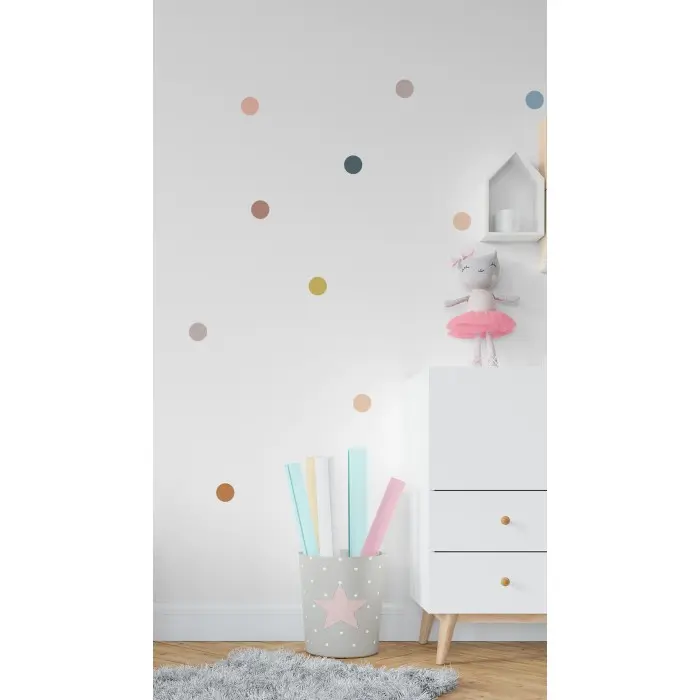 Sticker pour Chambre Bébé et Enfant - Pois Multicolores Déco