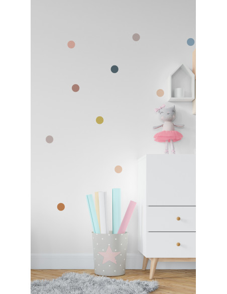 Sticker pour Chambre Bébé et Enfant - Pois Multicolores Déco