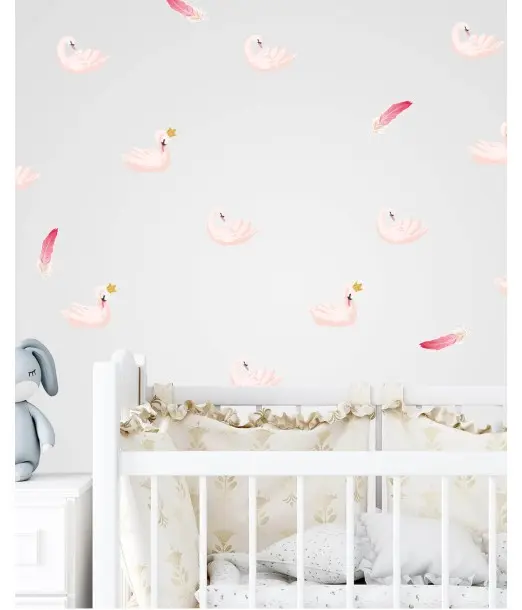 Sticker pour Chambre Bébé et Enfant - Cygnes Déco chambre bébé 