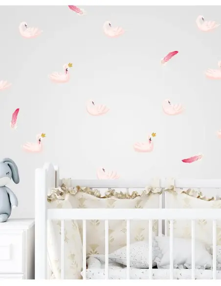 Sticker for Baby and Children's Room - Swans