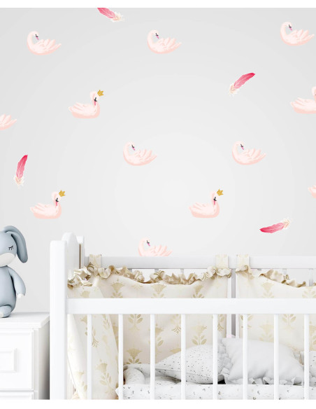 Sticker pour Chambre Bébé et Enfant - Cygnes Déco chambre bébé 