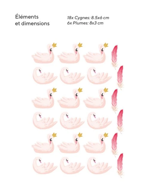 Sticker for Baby and Children's Room - Swans 2