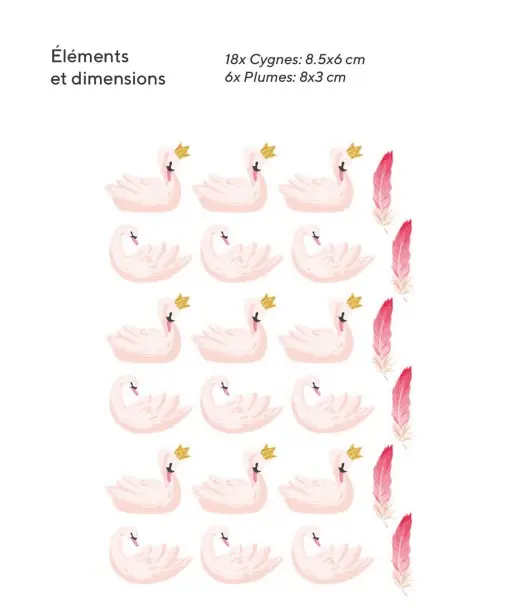 Sticker pour Chambre Bébé et Enfant - Cygnes Déco chambre bébé 2