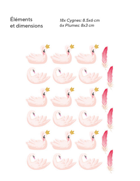 Sticker pour Chambre Bébé et Enfant - Cygnes Déco chambre bébé 