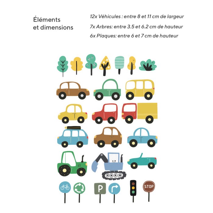 Sticker pour Chambre Bébé et Enfant - Voitures Déco chambre