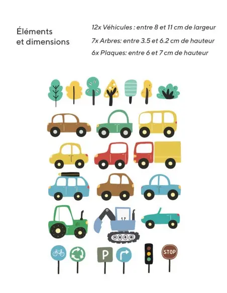 Sticker pour Chambre Bébé et Enfant - Voitures Déco chambre