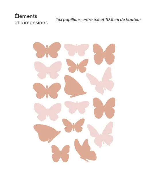 Sticker pour Chambre Bébé et Enfant - Papillons Déco chambre 2