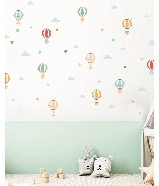 Sticker for baby and children's room - hot-air balloons