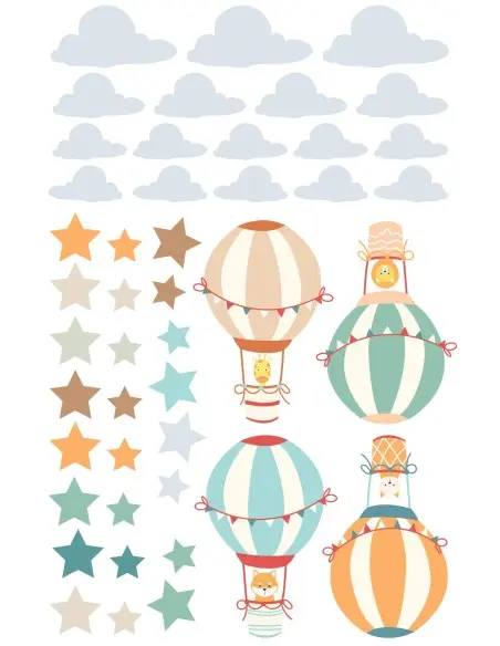 Sticker for baby and children's room - hot-air balloons — photo 3