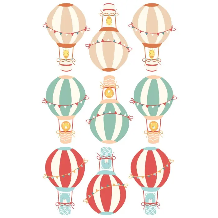 Sticker pour Chambre Bébé et Enfant - Montgolfières Déco