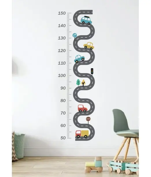 Sticker de Croissance pour Chambre Bébé et Enfant - Voitures
